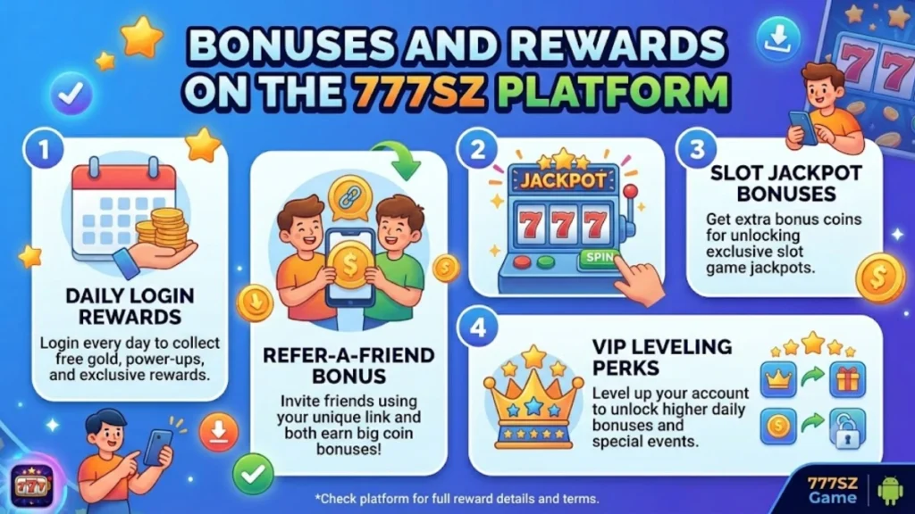 777Sz game bonuses and rewords