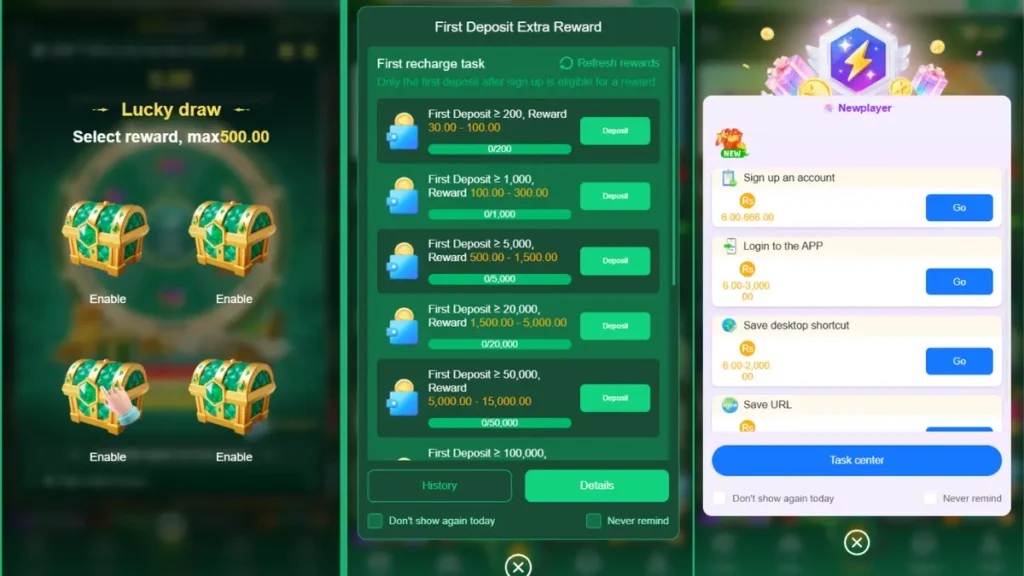 A6 WIN Game bonuses and rewards Pakistan Android 2026