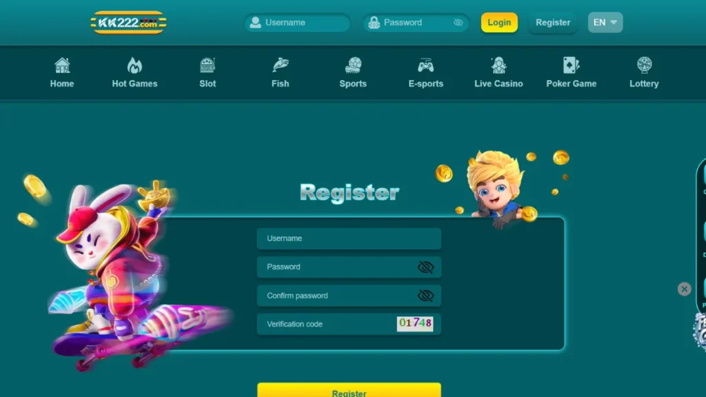 KK22 game register and login Android 2026